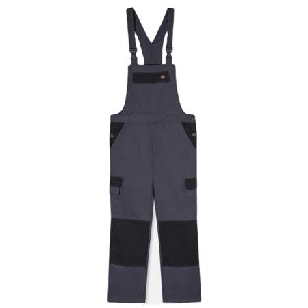 DK0A867NK161 Dickies Grey Reusable Bib & Brace, L