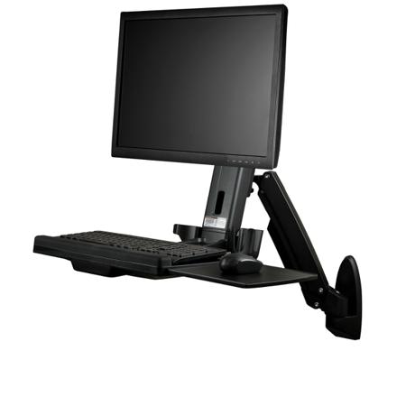 WALLSTS1 StarTech.com Wall Mounted Sit-Stand Desk, Max 24in Monitor, 1 Supported Display(s) With Extension Arm