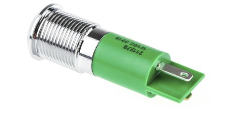 211-279 RS Pro Green Indicator, 12 V dc, 10 mm Lamp Size, 14mm Mounting Hole Size