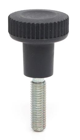 188-873 RS PRO Black Thermoplastic Thumbscrew Clamping Knob, M8 x 25, Threaded Mount