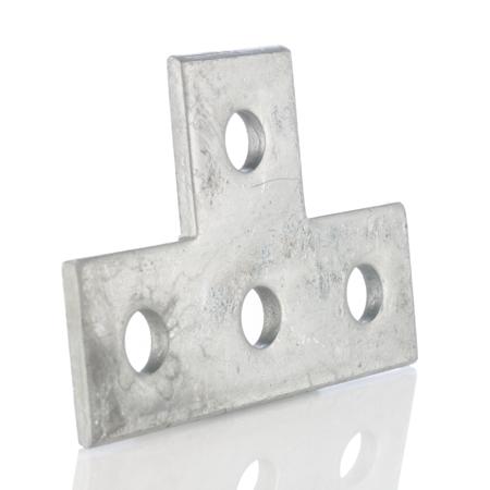 176-6924 Hot Dipped Galvanised T Shape Bracket 4 Hole, 14mm Holes, 80 x 120 x 5mm