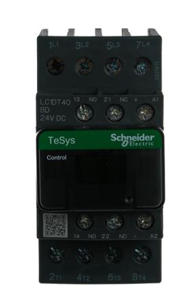 LC1DT40BD Schneider Electric Tesys D LC1D 4 Pole Contactor, 4NO, 40 A, 24 V dc Coil