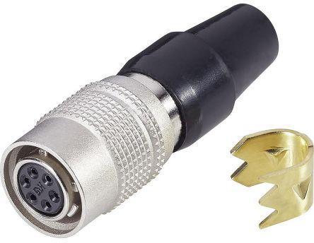 HR10A-7P-5S-73- Hirose HR10 Series, 5 Pole Cable Mount Connector, 7mm Shell Size, Female Contacts, Push-Pull Mating