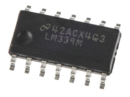 LM339M/NOPB  Texas Instruments, Quad Comparator, Open Collector O/P, 1.3μs 3 → 28 V 14-Pin SOIC