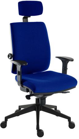 625-822 RS PRO Blue Fabric Operator Chair, 150 Weight Capacity