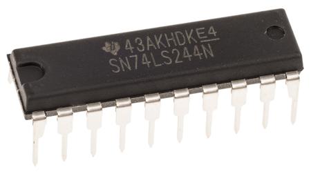 SN74LS244N Texas Instruments  Octal-Channel Buffer & Line Driver, 3-State, 20-Pin PDIP