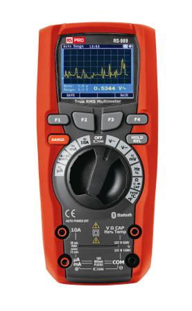 360-202 RS PRO LCD, TFT Colour Multimeter, True RMS, 20mA ac Max, 10A dc Max, 1000V ac Max