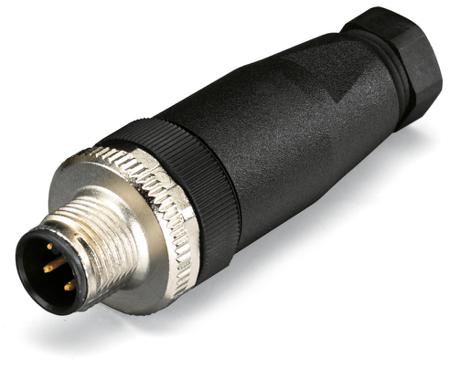 756-9203-050-000 WAGO Industrial Circular Connectors, 5 Contacts, Plug-In, M12 Connector, Plug, Male, IP67, 756 Series