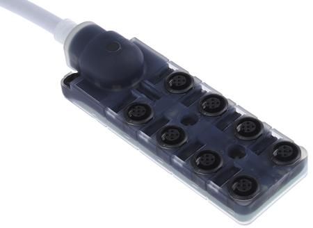 174-7888 RS Pro 8 Port Splitter Box with 5 Way M12 Sockets
