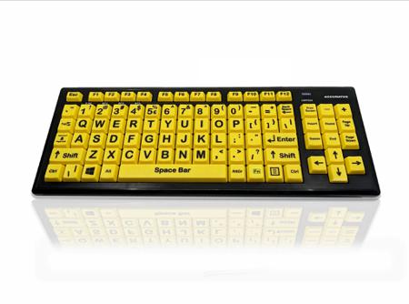 KYB-M2VIS-UCUSBT Ceratech  Wireless Bluetooth Vision Impairment Keyboard, QWERTY (US), Multi Colour