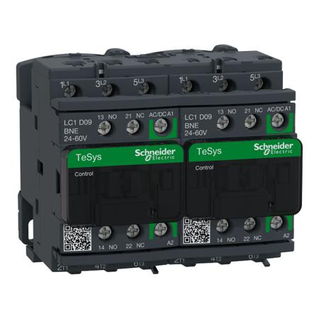 LC2D09BNE Schneider Electric TeSys D TeSyS D Reversing Contactor, 24 V ac/dc Coil, 3-Pole, 9 A, 5.5 kW, 3NO, 690 V ac