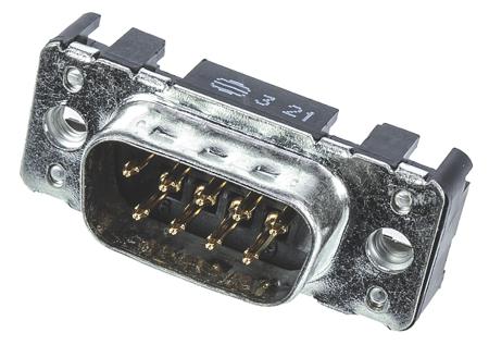 09651217701 HARTING 9 Way Through Hole D-sub Connector Plug, 2.74mm Pitch, with M3 Threaded Inserts