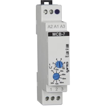 MCB-7 ENTES MCB Series DIN Rail Mount Timer Relay, 12 → 240V ac, 1-Contact, 0.1 sec → 30 hrs, SPDT