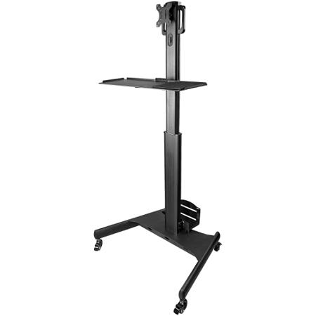 WKSTNCART CPU Holder, Max 50.4 → 63in Monitor With Extension Arm