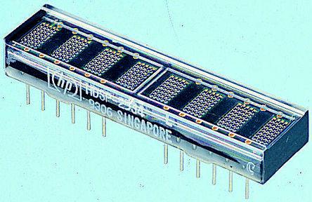 DLG3416 Osram Opto  4 Digit Dot Matrix LED Display, 7 x 5 Dot Matrix Green 0.14 mcd/Dot 7mm