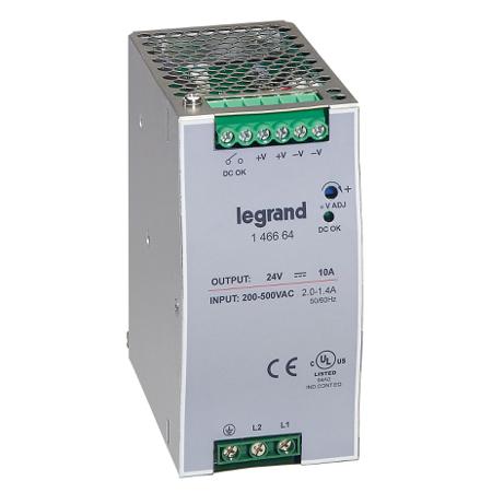 1-466-64 Legrand Switching Power Supply, 1 466 64, 24V dc, 10A, 240W, 200 → 500V Input Voltage