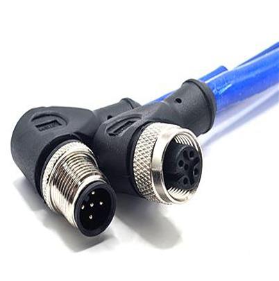 C5BD82M010 Mueller Electric Right Angle Male 5 way M12 to Right Angle Female 5 way M12 Actuator/Sensor Cable, 10m