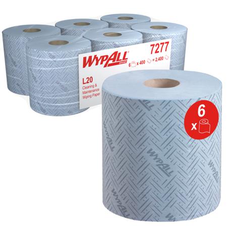 7277 WYPALL WypAll Rolled Blue Paper Towel, 380 x 195mm, 2-Ply, 400 Sheets