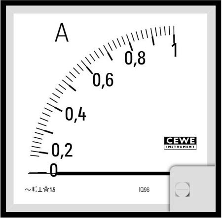 CW0000008834 Analog Ammeter, 72x72, 0-1A