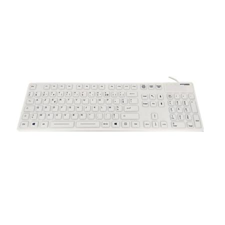 KYBNA-SIL105WHFR Ceratech  Wired PS/2, USB Medical Keyboard, QWERTY (French), White