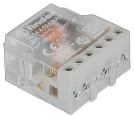 26-04-8-024-0000 Finder, 24V Coil Non-Latching Relay, 10A Switching Current Panel Mount, 260480240000