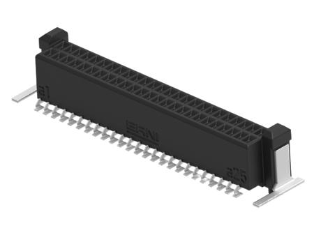 294006-E ERNI ERNI MicroCon Series Vertical Surface Mount PCB Socket, 50-Contact, 2-Row, 0.8mm Pitch, Surface Mount Termination