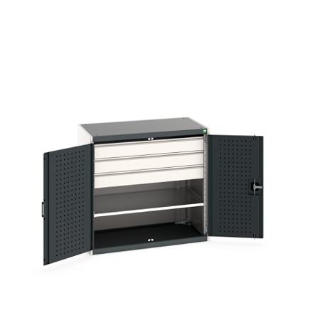 40021203-19V Bott 2 Door, 3 Drawer Sheet Steel Floor Standing Cupboard, 1050 X 650 X 1000mm
