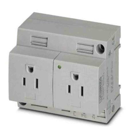 0804163 Phoenix Contact USA Mains Sockets, 15A, DIN Rail, 125 V