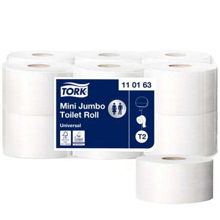 110163 Tork 12 rolls of 1200 Sheets Toilet Roll, 1 ply