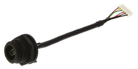 PX0457 Bulgin USB 2.0, Male Mini USB AB to Male 6 Pin Header, 100mm