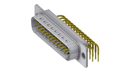 DTS25PYC/2 Deltron Connectors DTS 25 Way Right Angle D-sub Connector Plug, with Screw