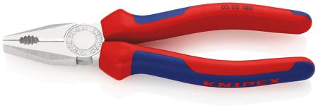03 05 180 Knipex Combination Pliers, 180 mm Overall, Straight Tip