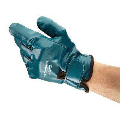 7112090 Ansell ActivArmr 07-112 Blue Cotton Anti-Vibration Heavy Handling Gloves, Size 9, Nitrile Coating