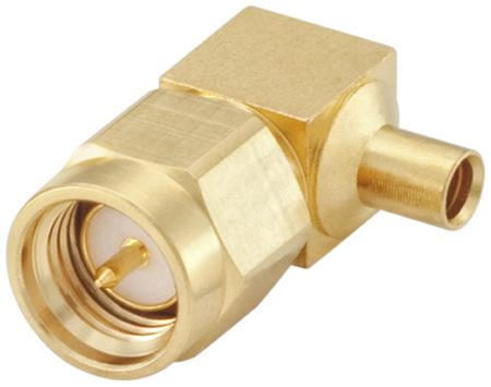 32S206-271L5 Rosenberger SMA Series, Plug Cable Mount SMA Connector, 50Ω, Solder Termination, Right Angle Body