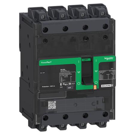 BGL46100LU Schneider Electric PowerPact Thermal Magnetic Circuit Breaker - PowerPacT 4 Pole 525V Voltage Rating Clip-On, 100A