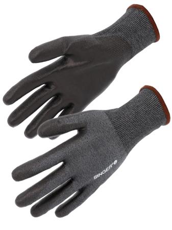 PHD18PUB06 SINGER SAFETY PHD18PUB Black, Blue, Grey Elastane, HDPE, Polyamide Cut Resistant Work Gloves, Size 6, Polyurethane