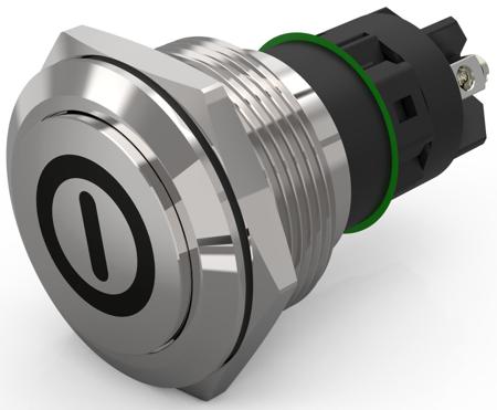 82-6162.1000.B001 EAO 82 Series Push Button Switch, Momentary, Panel Mount, 22.3mm Cutout, SPDT, 240V, IP65, IP67
