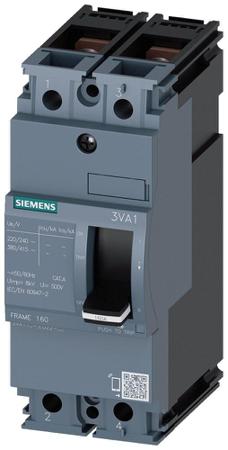 3VA1180-4ED22-0AA0 Siemens, SENTRON MCCB Molded Case Circuit Breaker 2P 80A, Breaking Capacity 36 kA, DIN Rail Mount
