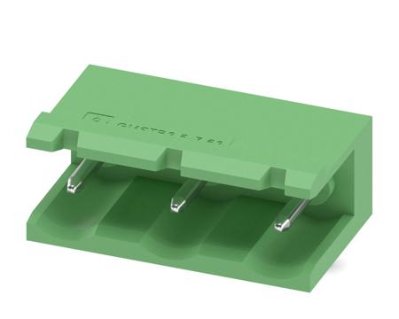 1766136 Phoenix Contact, 7.62mm Pitch, GMSTB 2.5/ 3-G-7.62, 3 Way, Right Angle, Pluggable Terminal Block, Header, Through Hole,