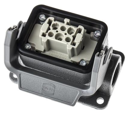 09330062701-19300061250 Han E Series 6 Way Female 16A Connector Kit, includes Housing, Insert