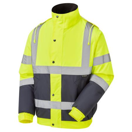 35541 Supertouch 3554 Yellow, Hi-Vis Bomber Jacket Zip with Storm Flap, S 1 EA