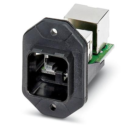 1404760 Phoenix Contact VS-PPC-F1-RJ45-POBK-1RF-BU/BU Series RJ45 Panel Mounting Frame, Cat5e, Shielded