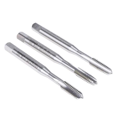 E500-6-0-X-1-00-3FL-SET3 Dormer 3 Piece M6 HSS Straight Flute Tap Set Taper Tap; Plug Tap and Bottom Tap