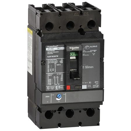 NJDF36175TW Schneider Electric, PowerPact MCCB 3P 175A, Breaking Capacity 14 kA, DIN Rail Mount