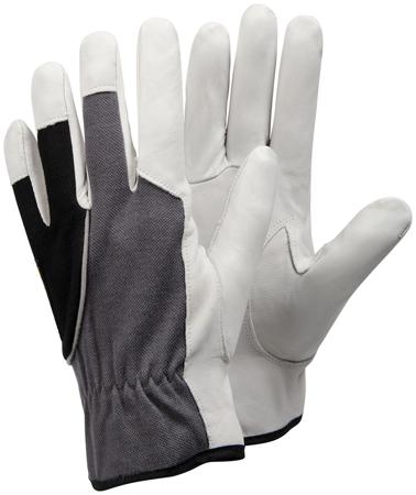 512-7 Tegera TEGERA Black, Grey, White Leather Dry Environment Work Gloves, Size 7