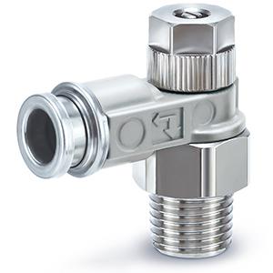 ASB2201-02-06SD SMC ASB-D Series Threaded Speed Controller, R 1/4 Male Inlet Port x 6mm Tube Outlet Port,