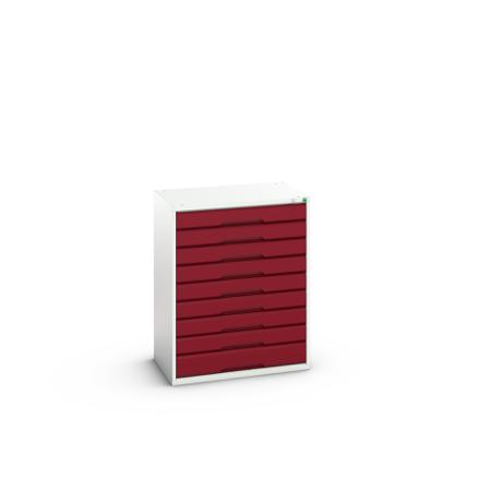 16925157.24 Bott 9 Cabinet, Steel, 1000mm x 800mm x 550mm, Light Grey, Red