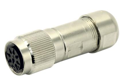 C09131D0081012 Amphenol Industrial, C091 8 Pole M16 Din, DIN EN 61076-2-106, 7A, 100 V IP67, Screw Coupling