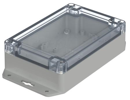 07715105-XM-151005-G-WL-7035 Bopla Euromas X Series Light Grey Polycarbonate Enclosure, IP66, IP68, IK07, Flanged, Clear Lid, 150 x 100 x 45mm