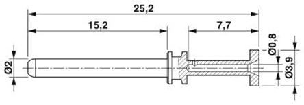 1605646 Phoenix Contact Male Crimp Circular Connector Contact, Contact Size 2mm, Wire Size 0.14 → 0.25 mm